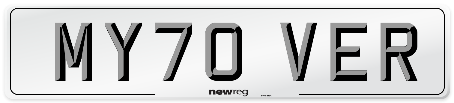 MY70 VER Number Plate from New Reg